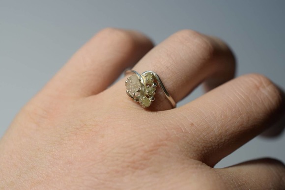 Natural Sapphire Ring, raw sapphire ring, unique sapphire ring, raw gem … - Picture 2 of 4